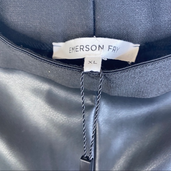 Emerson Fry NWT XL & XS Vegan Leather Legging Black High Rise Elastic Waist - Picture 3 of 7